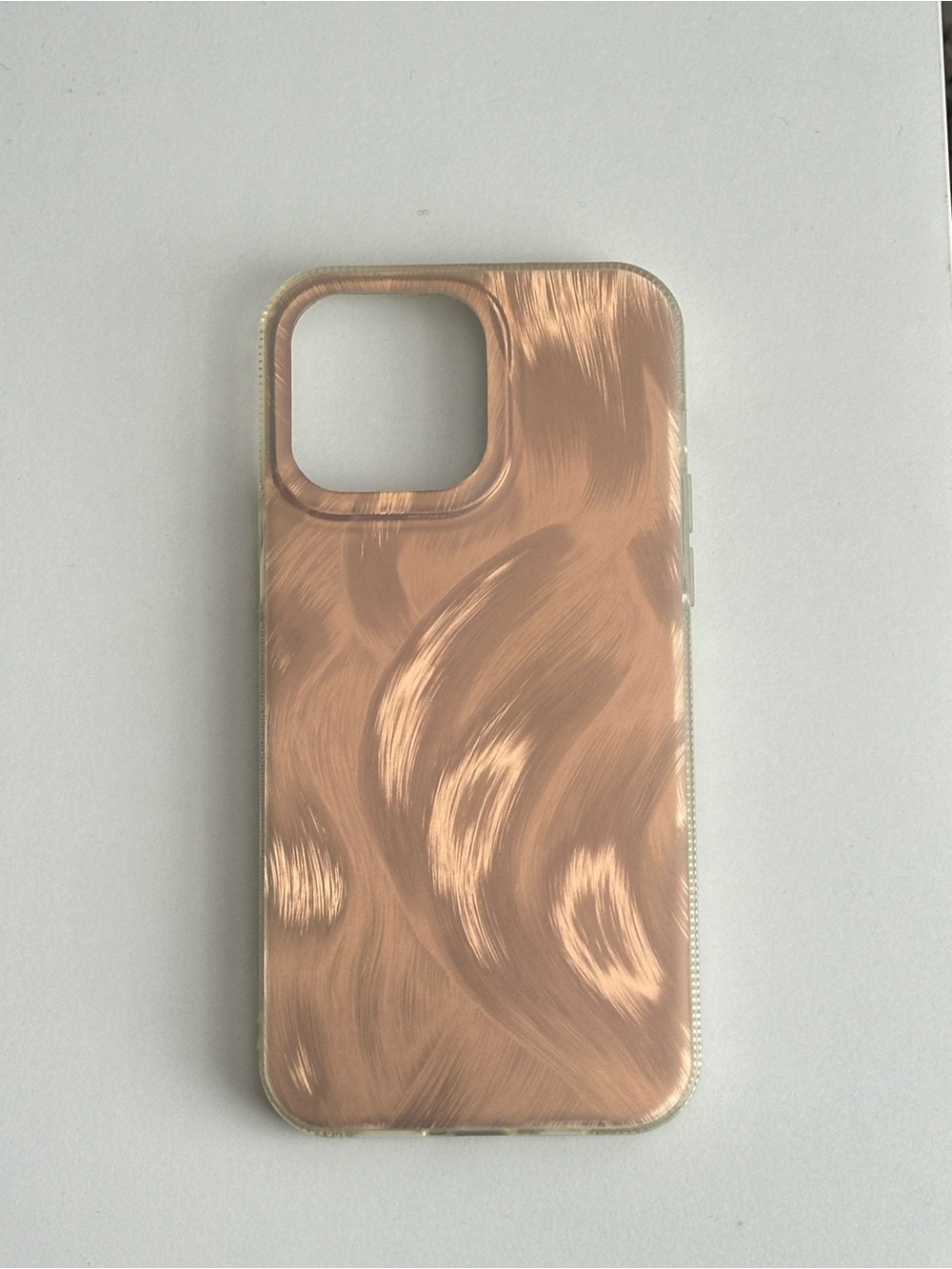 Rose Gold Brushstroke Phone Case—14 Pro Max